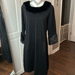Tyler Boe faux firm black sweater dress